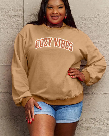 Cozy Vibes Graphic Sweatshirt - Simply Love Collection