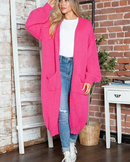 Letter Dropped Shoulder Long Sleeve Cardigan - ShopEasier