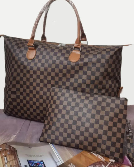 Checkered Two-Piece Bag Set