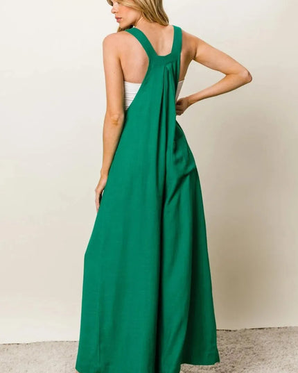 BiBi Texture Sleeveless Wide Leg Jumpsuit - ShopEasier