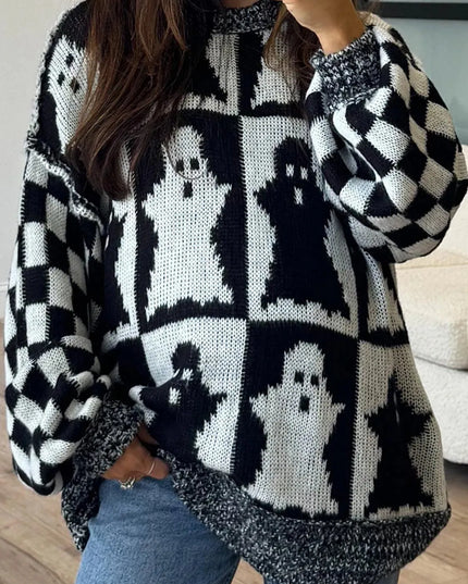 Dropped Shoulder Cozy Long Sleeve Knit Sweater