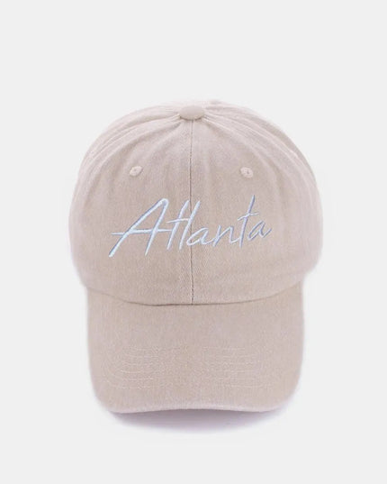 Zenana Washed ATLANTA Embroidered Baseball Cap - ShopEasier