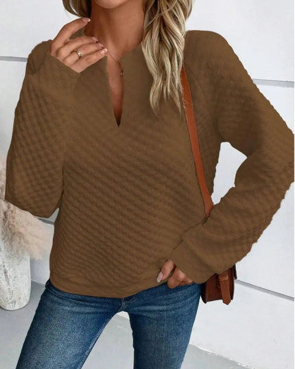 Notched Sleeve Basic Sweatshirt