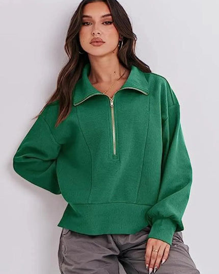 Collared Half Zip Sweatshirt for Comfort and Style