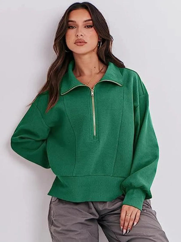 Collared Half Zip Sweatshirt for Comfort and Style