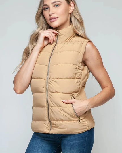 Chic Zip-Up Turtleneck Vest with Functional Pockets