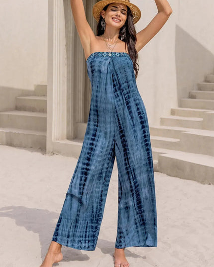 Tied Tube Wide Leg Jumpsuit - ShopEasier