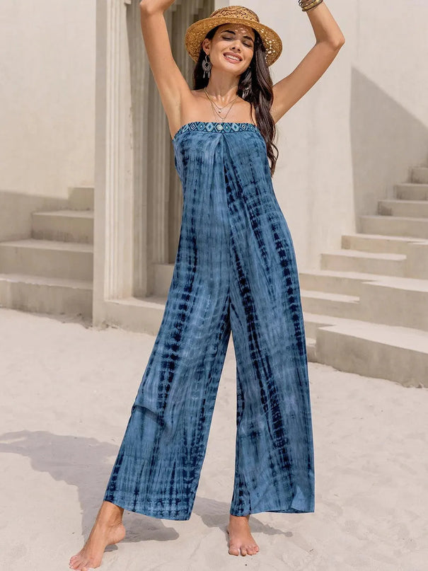 Tied Tube Wide Leg Jumpsuit - ShopEasier