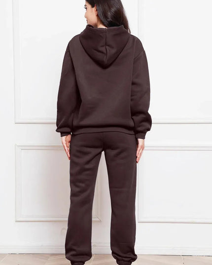 Casual Drop Shoulder Hoodie and Jogger Set