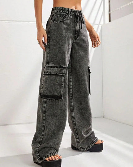 Wide Leg Jeans with Pockets - ShopEasier