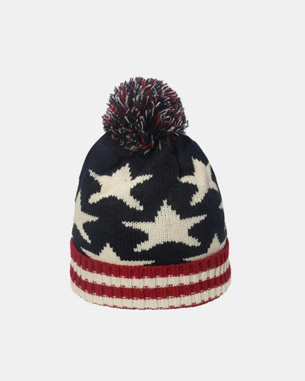 Roll Rim US Flag Knit Hat - ShopEasier