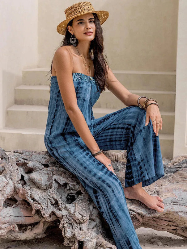 Tied Tube Wide Leg Jumpsuit - ShopEasier