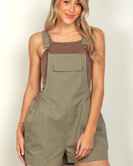 VERY J Adjustable Suspender Overalls with Pockets - ShopEasier