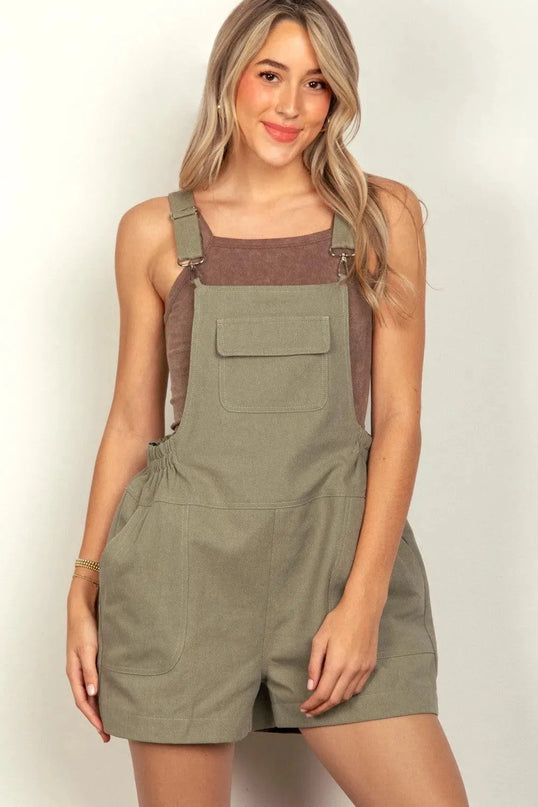 VERY J Adjustable Suspender Overalls with Pockets - ShopEasier