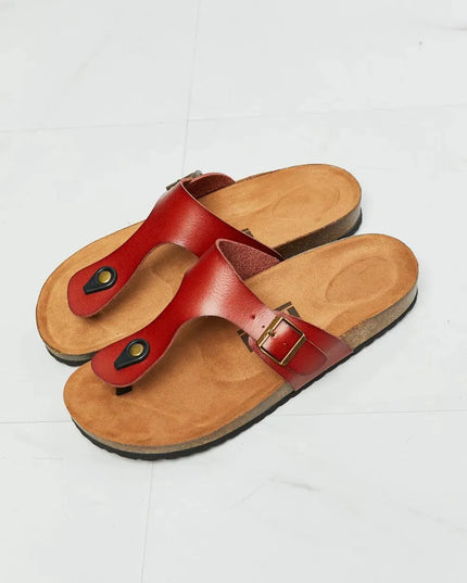 MMShoes Chic Red T-Strap Drift Away Flip-Flop