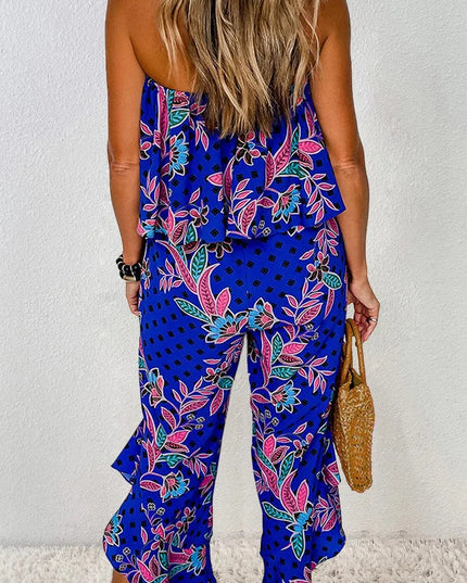 Printed Tube Jumpsuit - ShopEasier