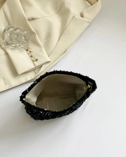 Sparkling Sequin Zippered Clutch Bag