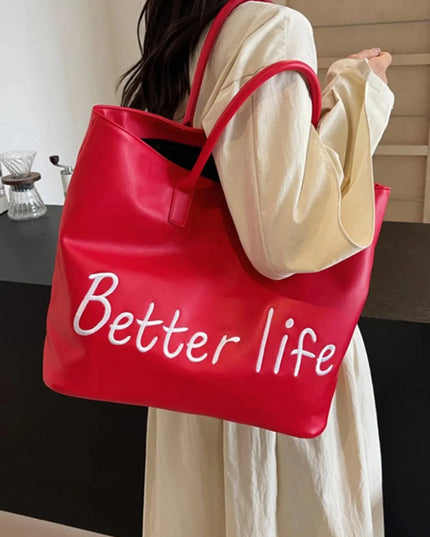 BETTER LIFE PU Leather Tote Bag