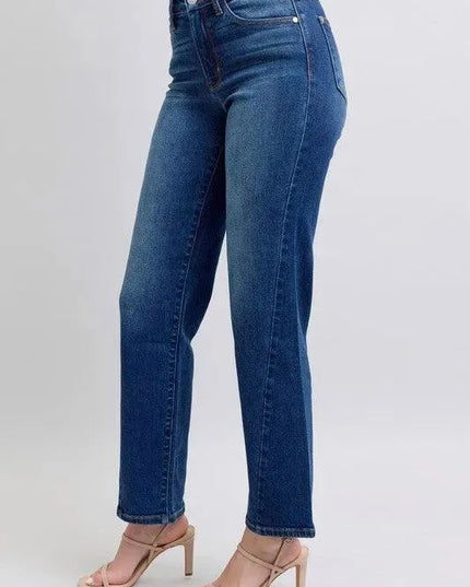 Judy Blue Full Size Side Seam Detail Straight Jeans with Pockets - ShopEasier