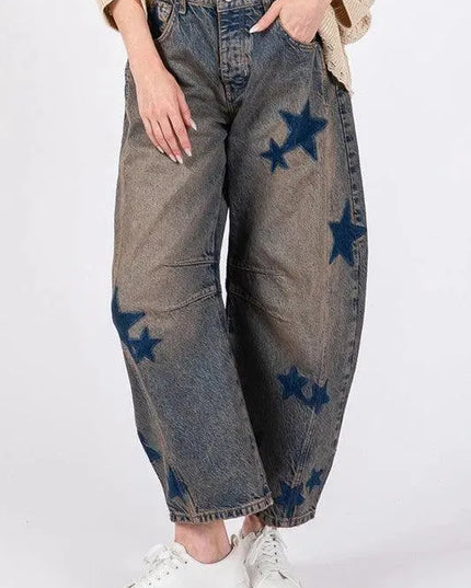 SAGE + FIG Star Wide Leg Jeans with Pockets - ShopEasier