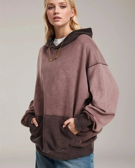 Cozy Cotton Drop Shoulder Hoodie with Front Pocket