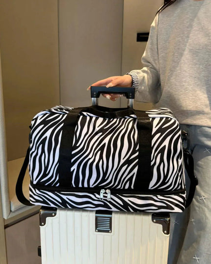 Bolsa de viaje de tela Oxford con estampado de leopardo