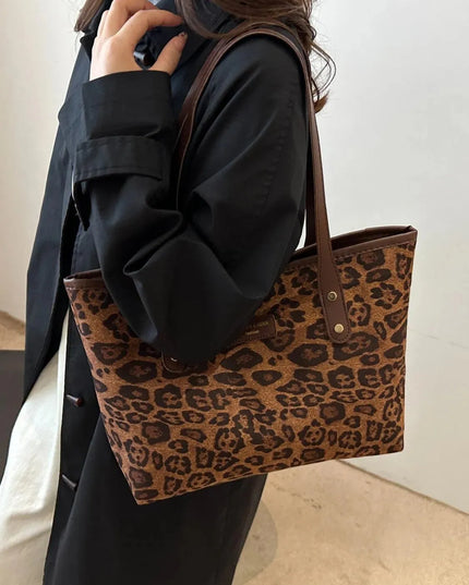 Bolsa de poliéster con estampado de leopardo