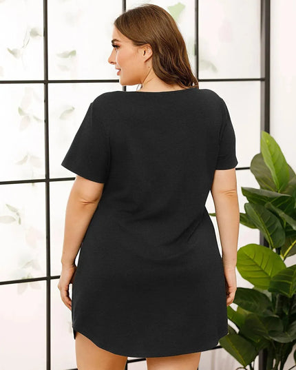 V-Neck Short Sleeve Lounge Dress