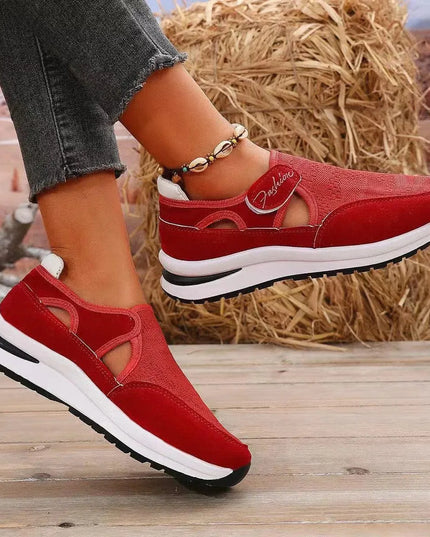 Mesh Round Toe Platform Sneakers