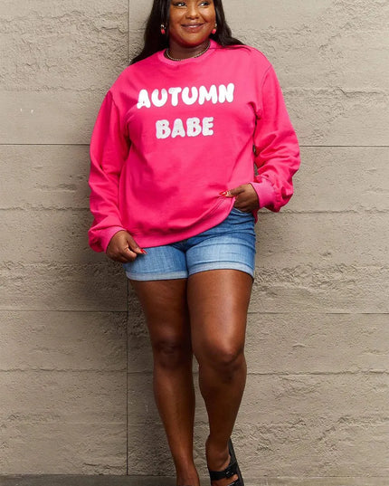 Simply Love Full Size AUTUMN BABE Graphic Sweatshirt - ShopEasier