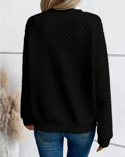 Notched Sleeve Basic Sweatshirt