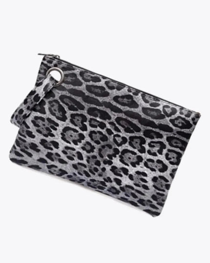 Cartera de piel sintética con diseño de leopardo