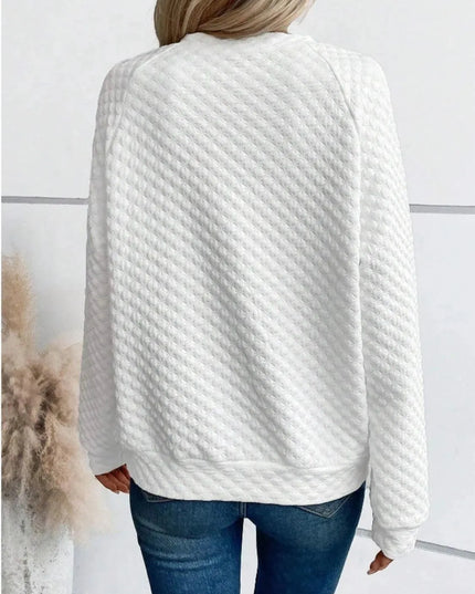 Notched Sleeve Basic Sweatshirt