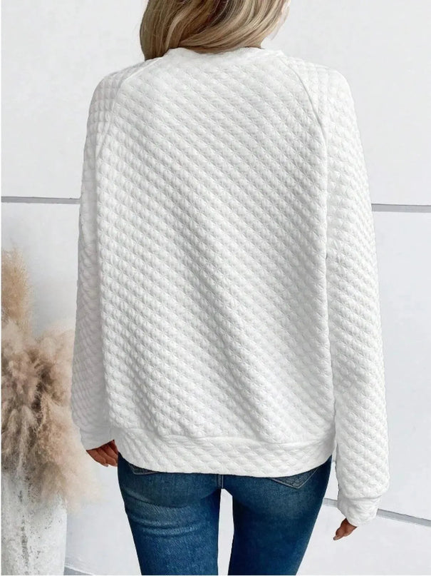 Notched Sleeve Basic Sweatshirt