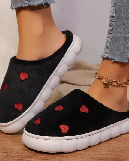 Zapatos planos con punta redonda y diseño de corazón encantador