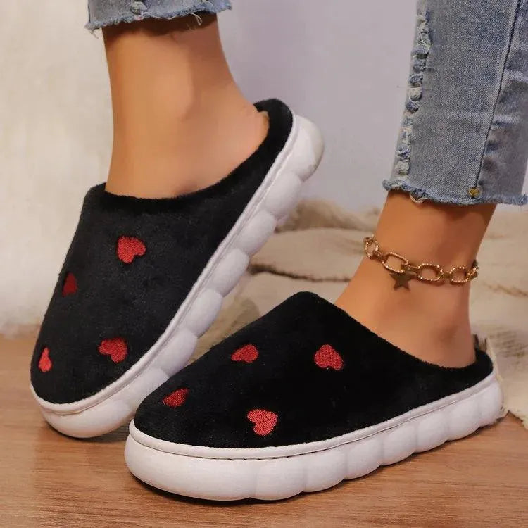 Zapatos planos con punta redonda y diseño de corazón encantador