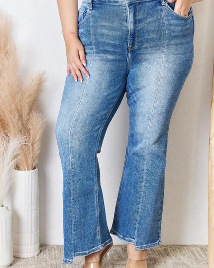 RISEN Full Size High Rise Ankle Flare Jeans - ShopEasier