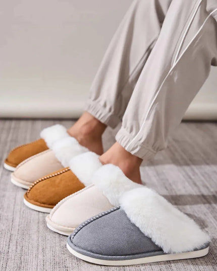 Cozy Faux Fur Round-Toe Slippers