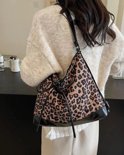 Leopard Print Versatile Crossbody Handbag