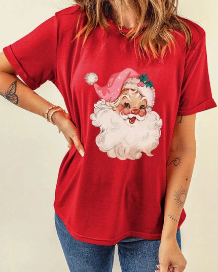 Camiseta de manga corta con gráfico de Papá Noel