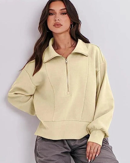 Collared Half Zip Sweatshirt for Comfort and Style