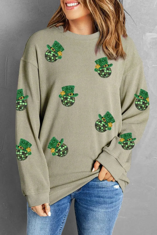 Glamorous Sequin-Embellished Dropped Shoulder Sweatshirt