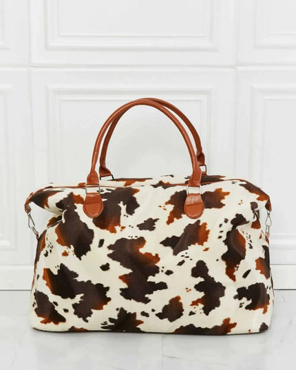 Bolso de fin de semana de felpa con estampado animal