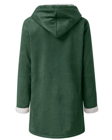 Hooded Toggle Jacket with Pockets and Long Sleeves