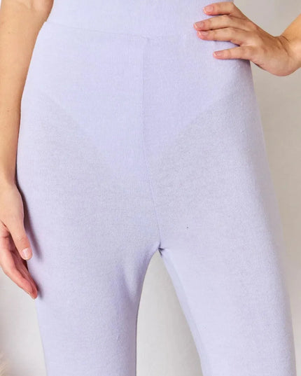 Pantalones de punto acampanados de cintura alta ultra suaves para un estilo sin esfuerzo