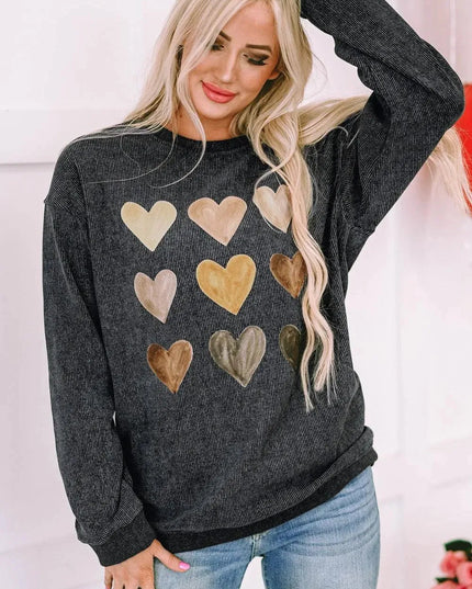 Heart Graphic Dropped Shoulder Sweatshirt