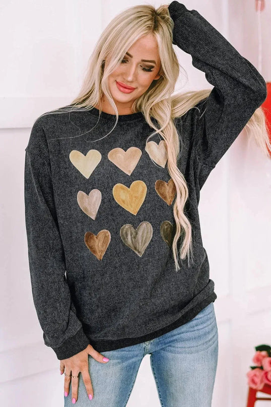 Heart Graphic Dropped Shoulder Sweatshirt