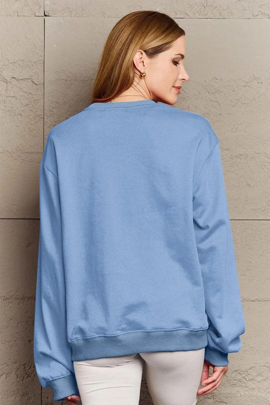 Simply Love Full Size 2024 Round Neck Dropped Shoulder Sweatshirt - ShopEasier