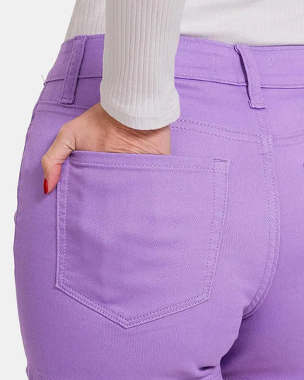 Pantalones cortos elegantes de mezclilla con tiro alto