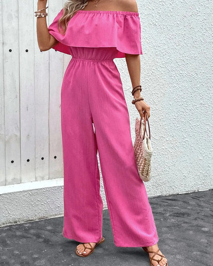 Perfee Off-Shoulder Wide Leg Jumpsuit - ShopEasier